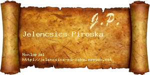 Jelencsics Piroska névjegykártya
