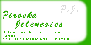 piroska jelencsics business card